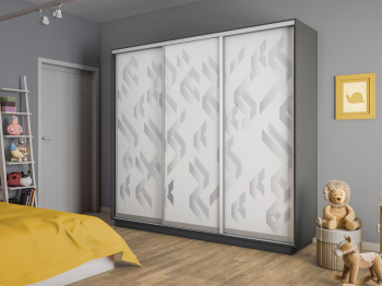 Шкаф-купе Экспресс 3-х дверный Фотопечать Ленты Стекла 240х45х240