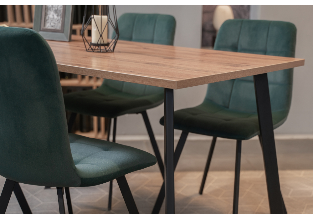 Обеденные столы, Стол деревянный Тринити Лофт 120 25 мм  (матовый черный)