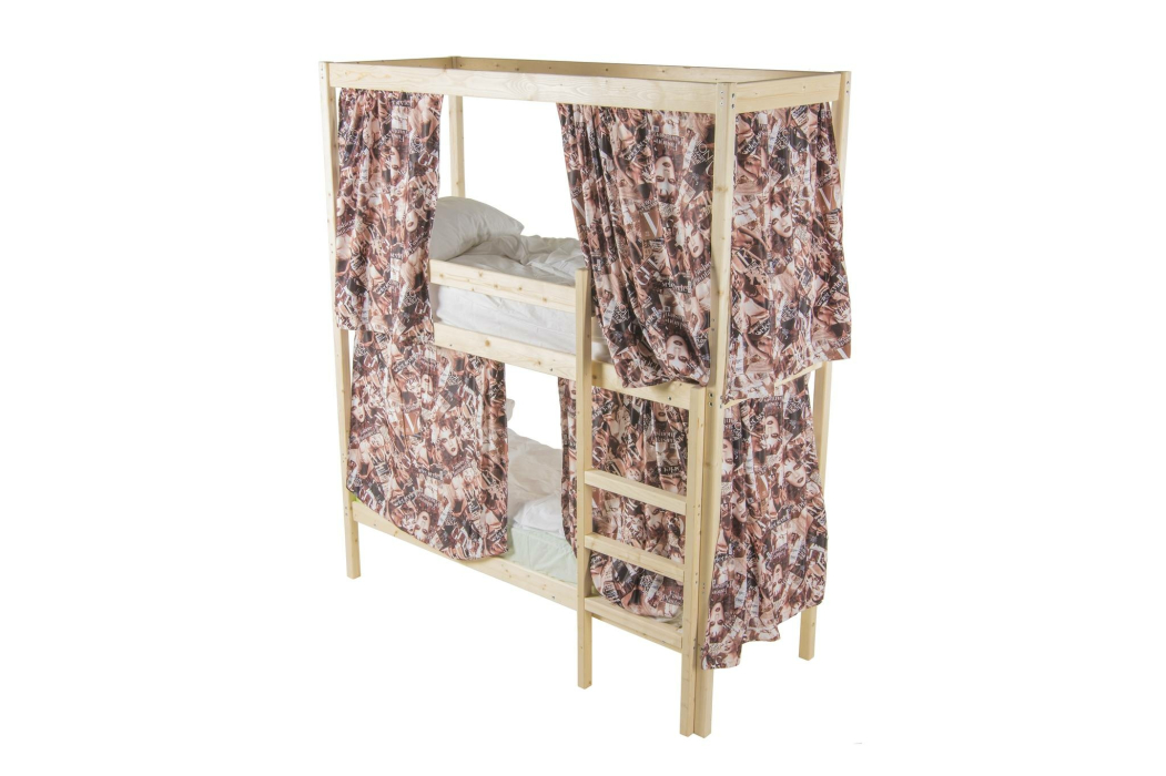 Для подростков, Кровать двухярусная с каркасом для штор 800x1900