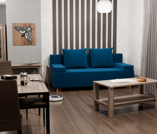 Прямой диван Инди,НПБ,еврокнижка,велюр