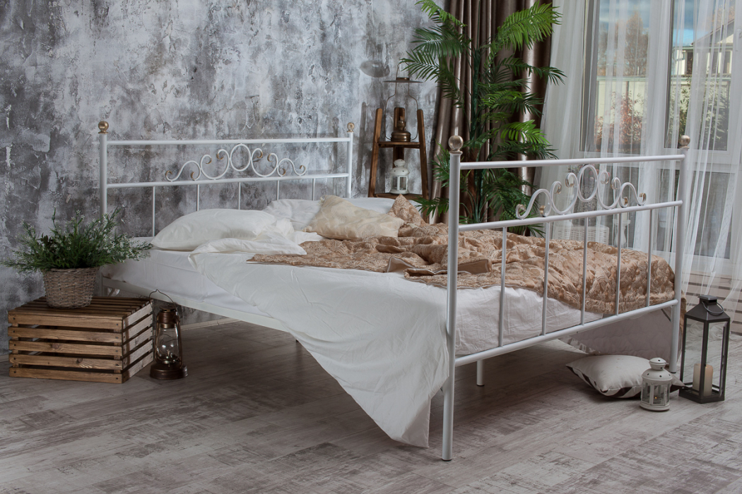 Кованые кровати, Кованая кровать Сандра1.4 с двумя спинками