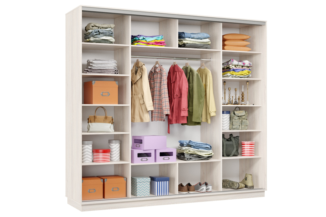 Шкафы-купе 3-х дверные, Шкаф-купе Премьер Лайт 60 (08;05;08) трехдверный