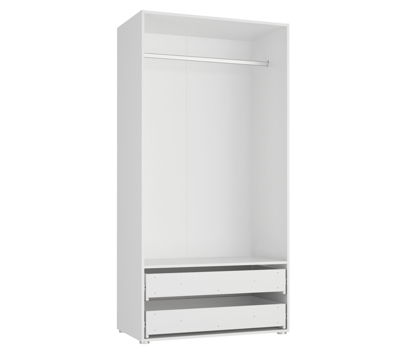 Для одежды, Модерн-Стиль Шкаф 2-х дв. с ящиками СТЛ.322.05+СТЛ.327.04 Белый	