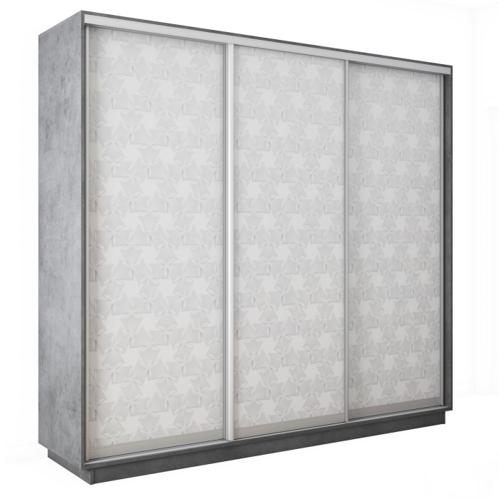 Шкафы-купе 3-х дверные, Шкаф-купе Экспресс 3-х дверный Фотопечать Калейдоскоп Стекла 210х45х240