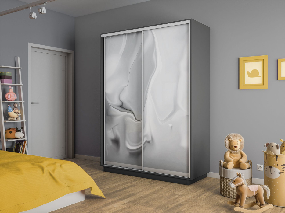 Шкафы-купе 2-х дверные, Шкаф-купе Экспресс 2-х дверный Фотопечать Шелк Стекла 120х45х240