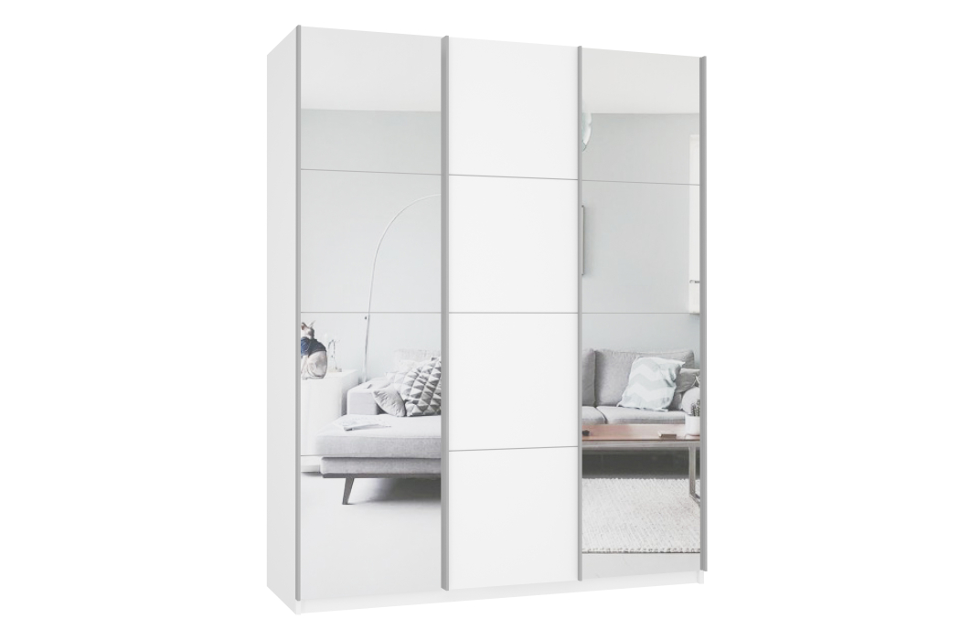Шкафы-купе 3-х дверные, Шкаф Прайм трио 1ДСП+2 зеркало 2300х1800х570