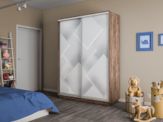 Шкафы-купе 2-х дверные, Шкаф-купе Экспресс 2-х дверный Фотопечать Квадрат Стекла 140х45х220