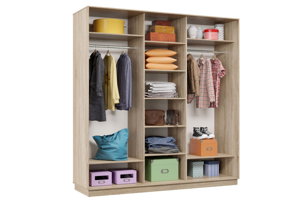 Шкафы-купе 3-х дверные, Шкаф-купе Премьер Лайт 42 (08;08;08) трехдверный