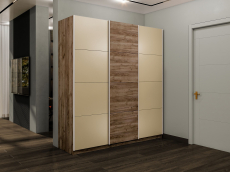 Шкафы-купе 3-х дверные, Шкаф-купе Эста 3-х дверный ДСП/Стекла фисташка/Доводчик 240х66х240