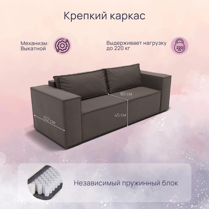 Диваны с ящиком для белья, Прямой диван Рашт ППУ, велюр