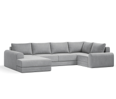 Диваны угловые в гостиную, Угловой диван Модерно П-образный, велюр