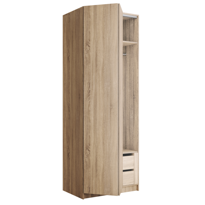 Шкафы распашные, Шкаф складной Е1 Локер ("Гармошка" с системой Push to Move/Левый)81х52.5х220 см, с модулем