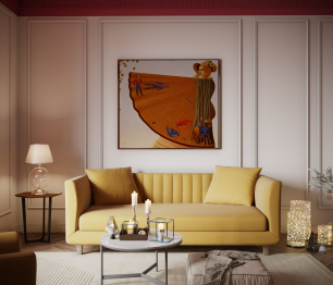 Диван прямой нераскладной Ларт, велюр