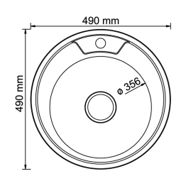 Мойка круг d 49 (0,8) с сифоном