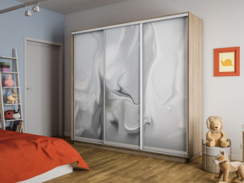 Шкаф-купе Экспресс 3-х дверный Фотопечать Шелк Стекла 180х45х240