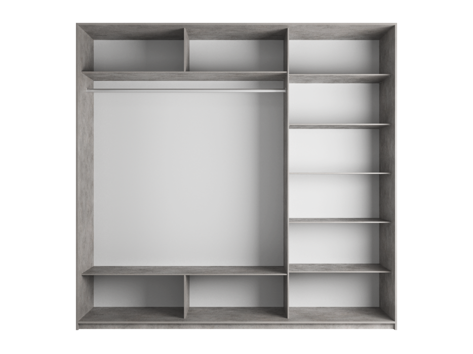 Шкафы-купе 3-х дверные, Шкаф Прайм трио 2-ва Стекла белого+ Зеркало 2300 х 1800 х 570