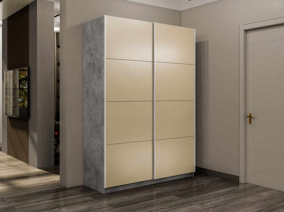 Шкафы-купе 2-х дверные, Шкаф-купе Прайм 2-х дверный Стекла фисташка/Доводчики 160х57х230