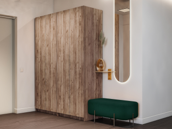 Шкаф распашной Е1 Локер 162х52.5х220 см,с двумя комплектами полок и модулем