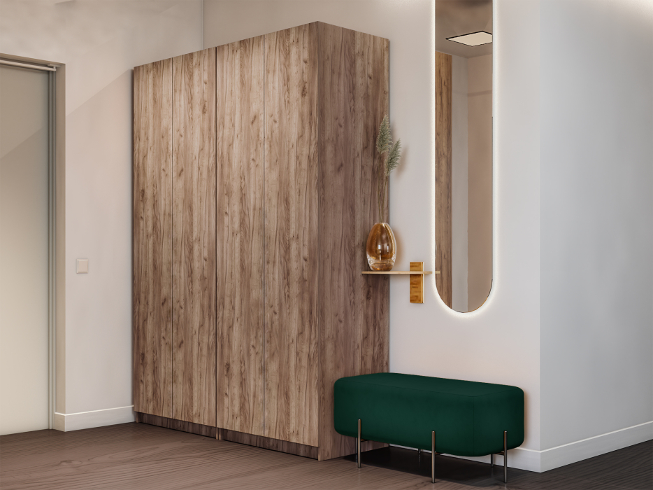 Шкафы распашные, Шкаф распашной Е1 Локер 162х52.5х220 см,с двумя комплектами полок и модулем