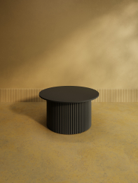 Стол круглый журнальный с чёрным металлическим подстольем TRUBIS Wood M 80