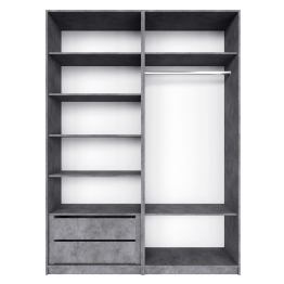 Распашной шкаф Локер 800+800 (Гармошка с системой Push to Move/Правый) с полками и ящиками слева