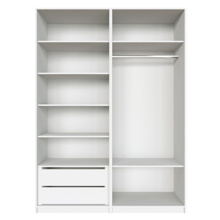 Шкафы распашные, Распашной шкаф Локер 800+800 (Гармошка с системой Push to Move/Левый) с полками и ящиками слева