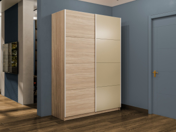 Шкаф-купе Прайм 2-х дверный ДСП/Стекло фисташка/Доводчики 160х57х230