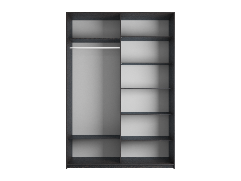 Шкафы-купе 2-х дверные, Шкаф-купе Прайм 2-х дверный Стекла черные/Доводчики 120х57х230