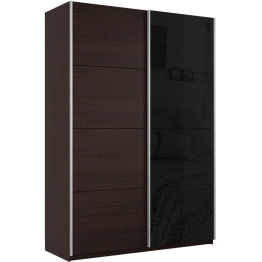 Шкаф-купе Прайм 2х дверный ДСП/Стекло черное 120х57х230