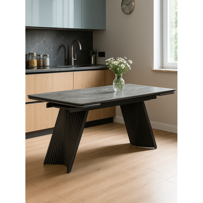 Обеденные столы, Керамический стол Вейв new 140(200)х80