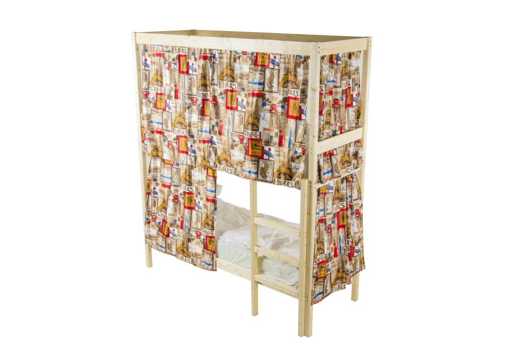 Для подростков, Кровать двухярусная с каркасом для штор 800x1900