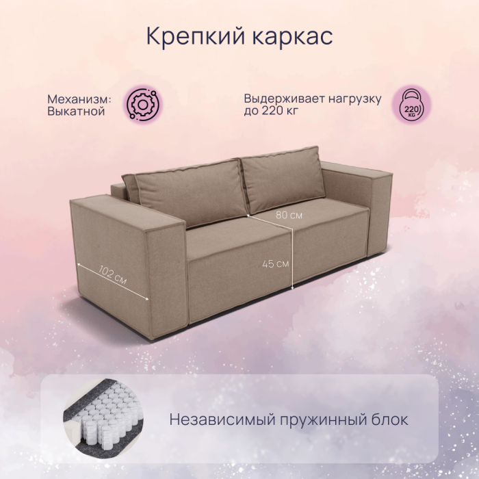 Диваны с ящиком для белья, Прямой диван Рашт ППУ, велюр