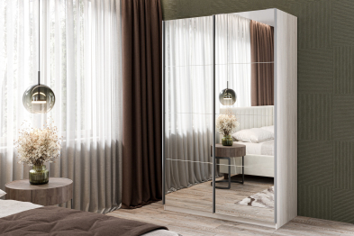 Шкаф-купе Smart 1624 2х дверный (фасады зеркало) профиль серебро