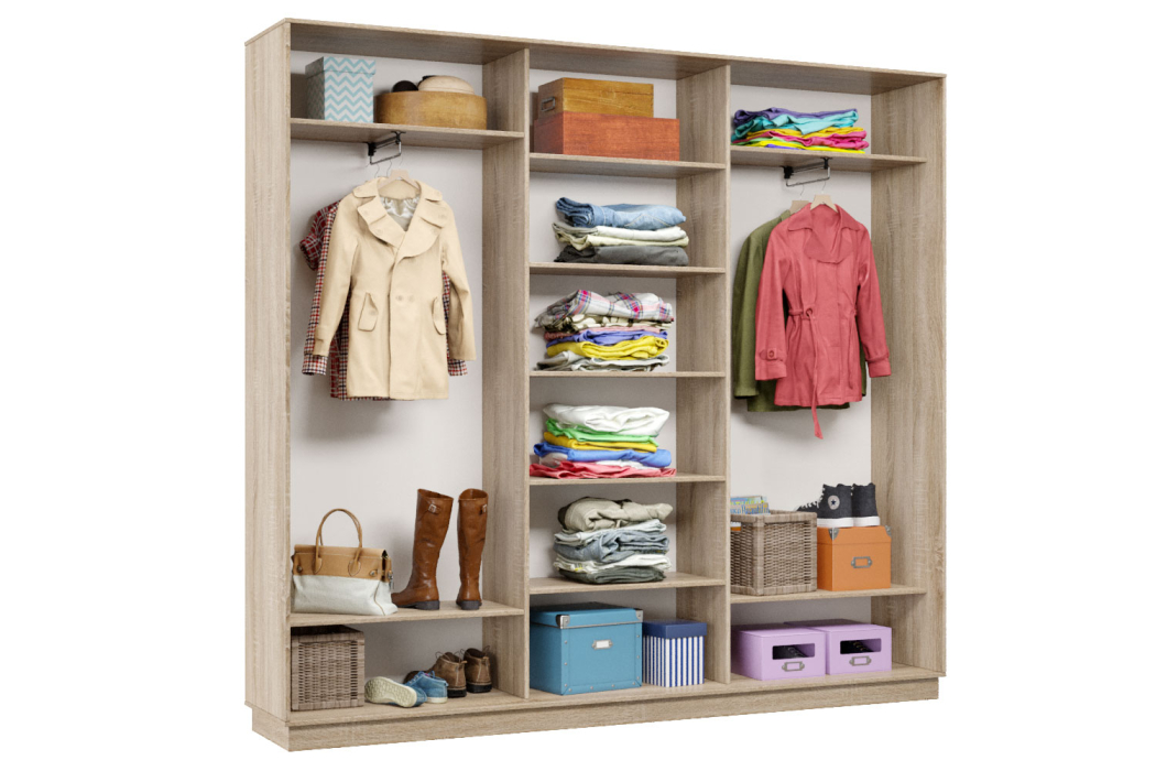 Шкафы-купе 3-х дверные, Шкаф-купе Премьер Лайт 53 (08;05;08) трехдверный