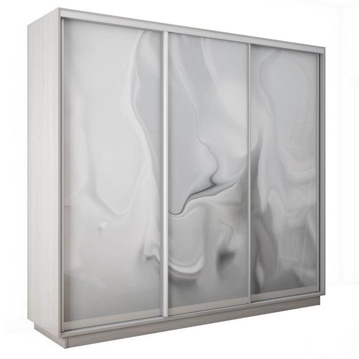 Шкафы-купе 3-х дверные, Шкаф-купе Экспресс 3-х дверный Фотопечать Шелк Стекла 180х45х240
