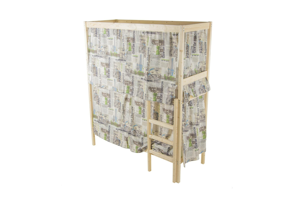 Для подростков, Кровать двухярусная с каркасом для штор 800x1900