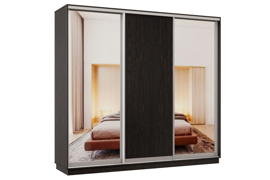 Шкафы-купе 3-х дверные, Шкаф-купе Премьер Лайт 60 (01;02;01) трехдверный