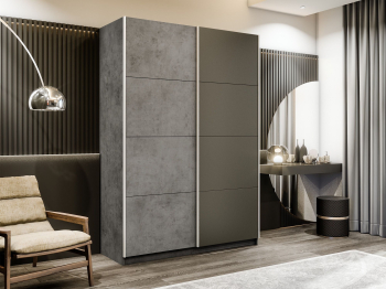 Шкаф-купе Прайм 2-х дверный ДСП/Стекло хаки/Доводчики 140х57х230