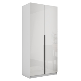 Шкаф распашной Е1 Локер 101x52.5x220 см, с белым стеклом