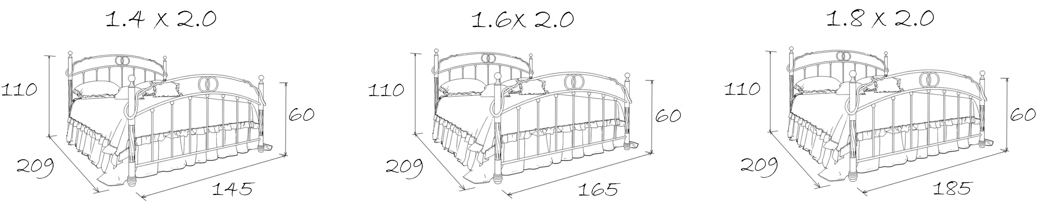 Кованые кровати, Кованая кровать Симона 1.6 с одной спинкой