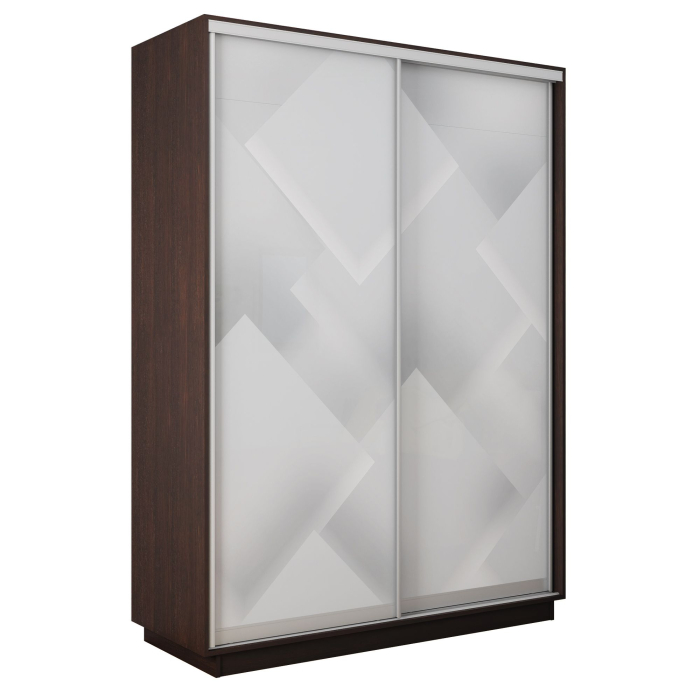 Шкафы-купе 2-х дверные, Шкаф-купе Экспресс 2-х дверный Фотопечать Квадрат Стекла 140х45х240