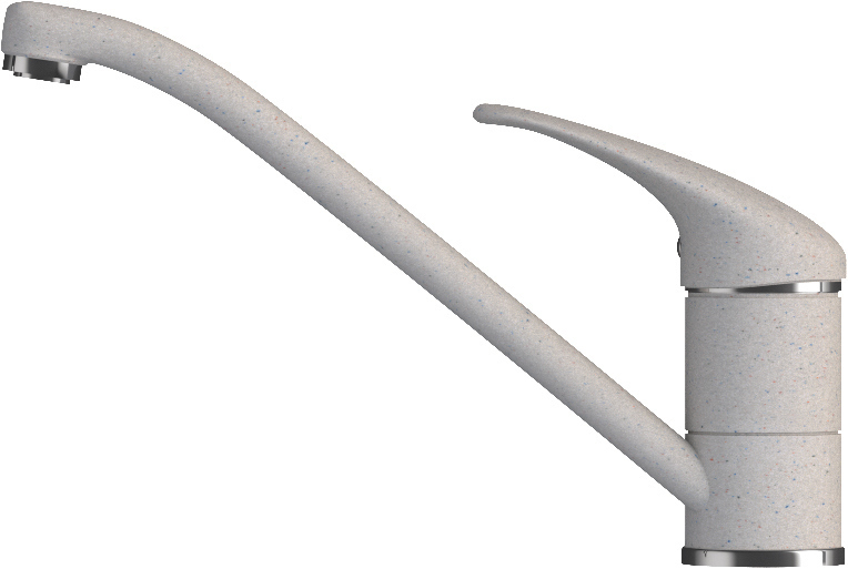 Смесители, Смеситель кухонный низкий в тон мойки Polygran