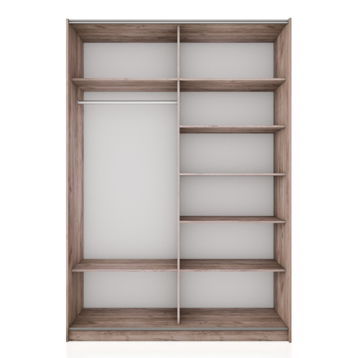 Шкафы-купе 2-х дверные, Шкаф-купе Прайм 2-х дверный Зеркало/Стекло белое/Доводчики 120х57х230