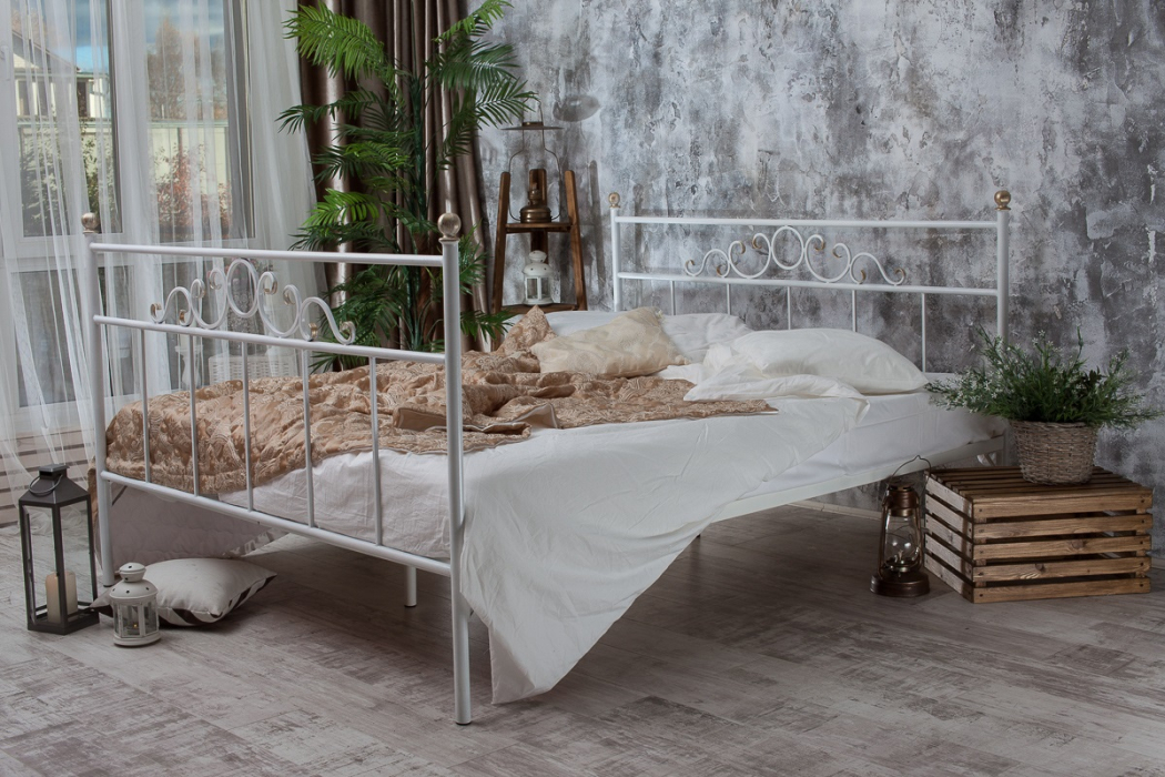 Кованые кровати, Кованая кровать Сандра1.8 с двумя спинками