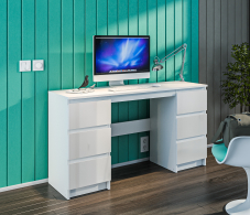 Прямые компьютерные столы, Стол Медея СБ-3337 Белый