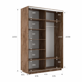 Шкаф-купе Экспресс 2-х дверный Фотопечать Ленты Стекла 140х60х220