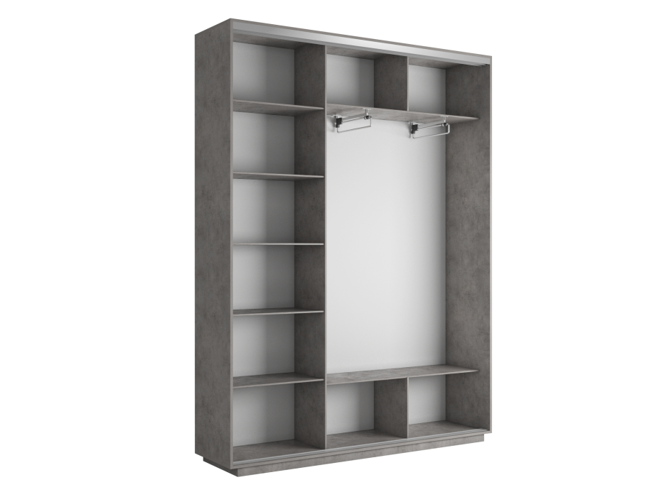 Шкафы-купе 3-х дверные, Шкаф-купе Экспресс Медиум (2 зеркала) трио 2400 x 1800 x 450