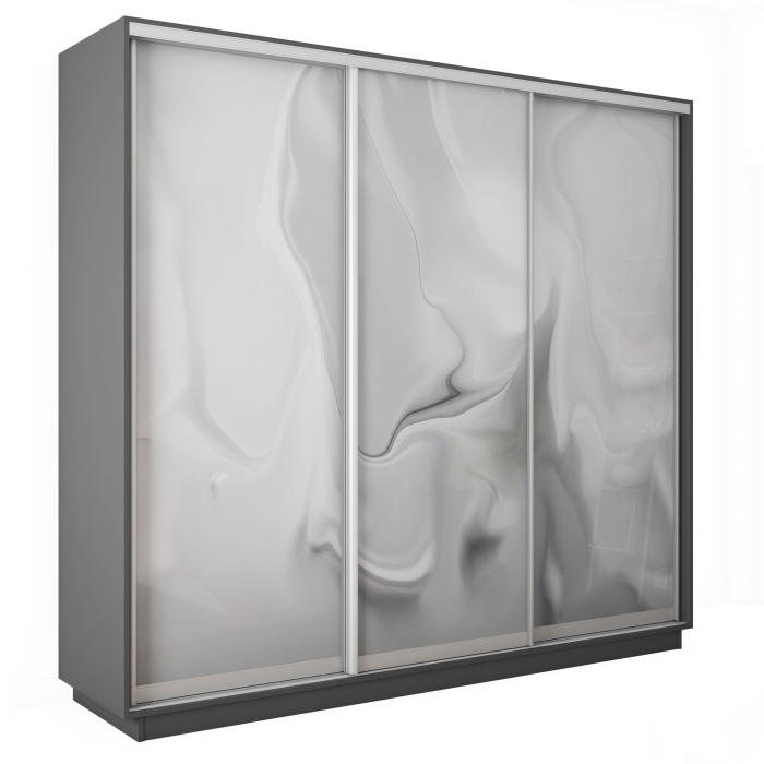 Шкафы-купе 3-х дверные, Шкаф-купе Экспресс 3-х дверный Фотопечать Шелк Стекла 210х45х240