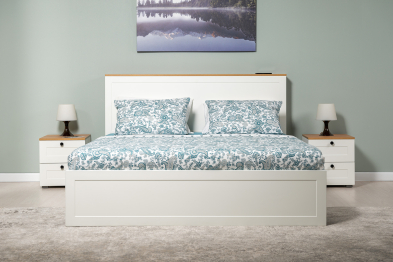 Тумба прикроватная Остин 16.152, белая шагрень, дуб золотой крафт