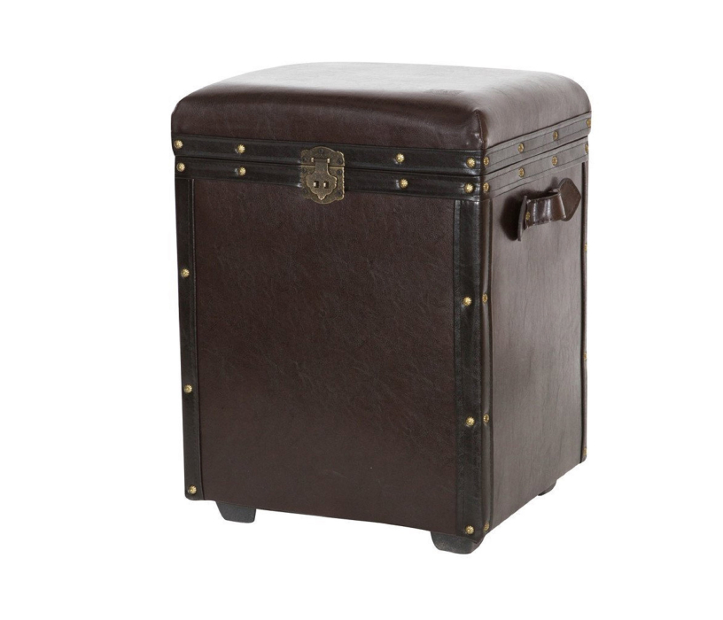 Банкетка в прихожую, Пуф высокий кожаный